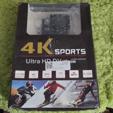 4K SPORTS 4K UHD Action Camera WiFi 2.0" LCD MicroSD Water-Resistant Black