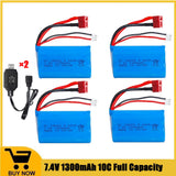 4¡Á 7.4V 1300mAh 10C Lipo battery with T plug for Meizhi 2856 high speed RC truck