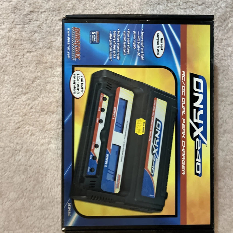 Duratrax Onyx 240 AC/DC Dual Peak Charger Good Condition Tested WORKING. Battery