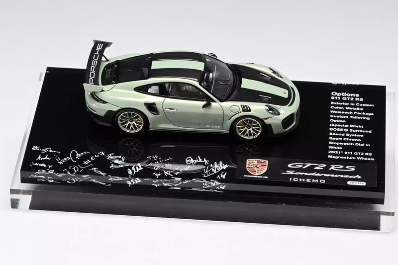 DMH1:64 Porsche GT2RS Bamboo-colored Shanghai Exhibition Edition Resin Car Model
