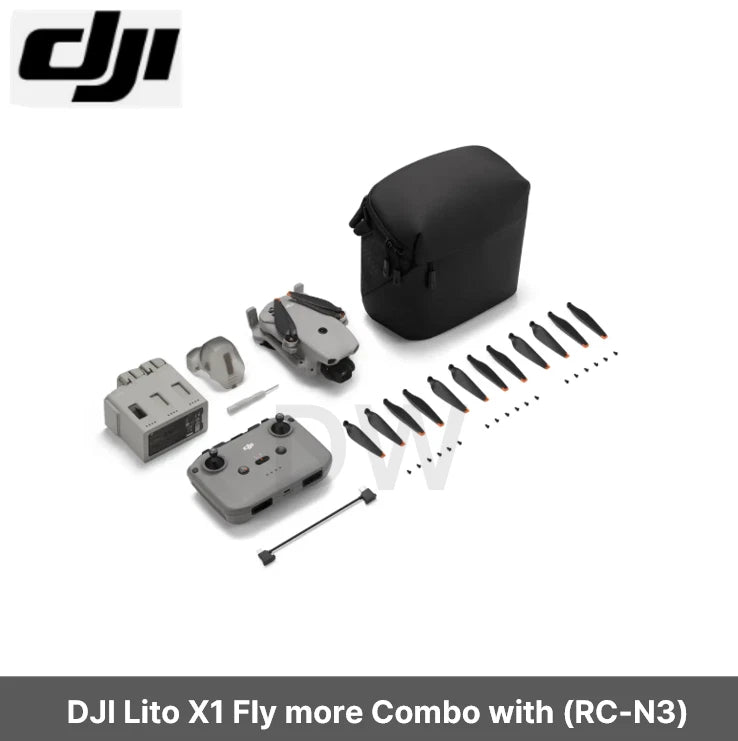 DJI drone fly-more combo kit with RC-N3, batteries, controller, props and carry case