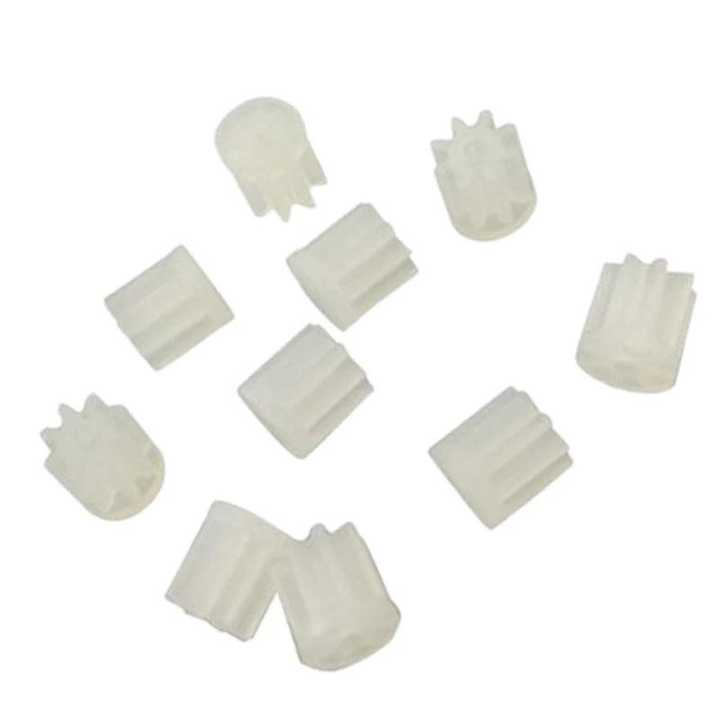 RC drone motor pinion gear set (10 pieces), white plastic teeth