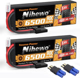 2S Lipo Battery 6500mAh 7.4V RC Battery 90C Hard Case with Tr EC5 Plug Battery