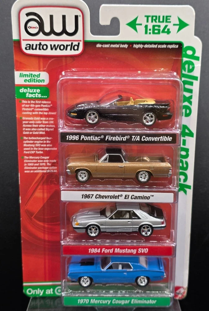 Auto World Deluxe 4-Pack Die-Cast 1:64 Scale Version A Models