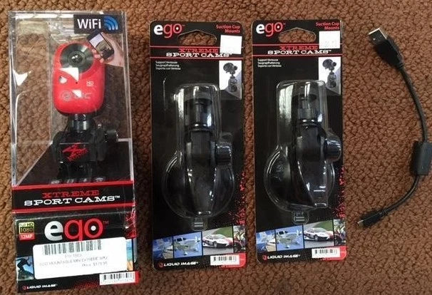 EGO MINI XTREME SPORT CAMERA  SET COMPLETE WITH EXTRA MOUNTS AND USB CABLE