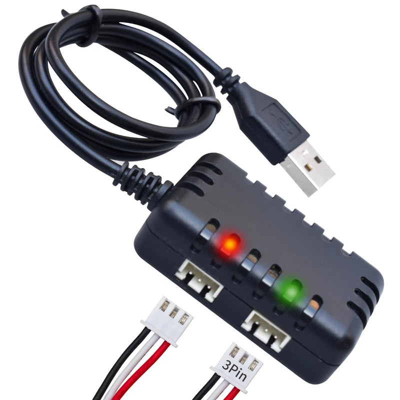 7.4V Li-ion/Lipo Battery Charger 2-in-1 USB Balance Smart Charger with XH-3P ... Battery