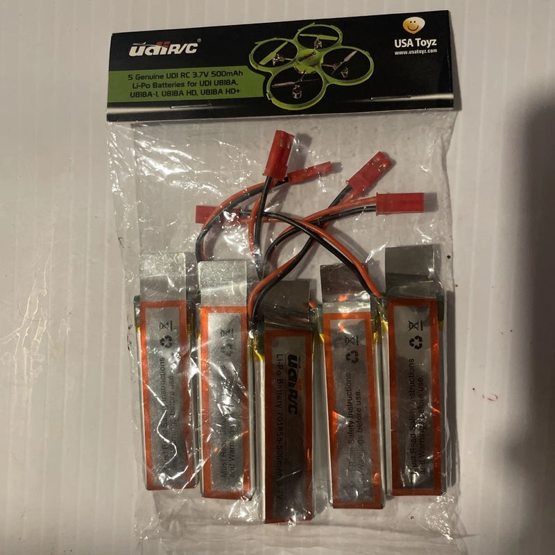 Udi R/C 5 Lipo Battery 3.7V 500mAh for RC Drones UDI U818-A U818 A HD U818A HD Battery