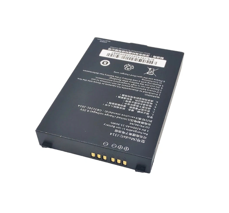 Chainway replacement battery, black rectangular with label and contact pins