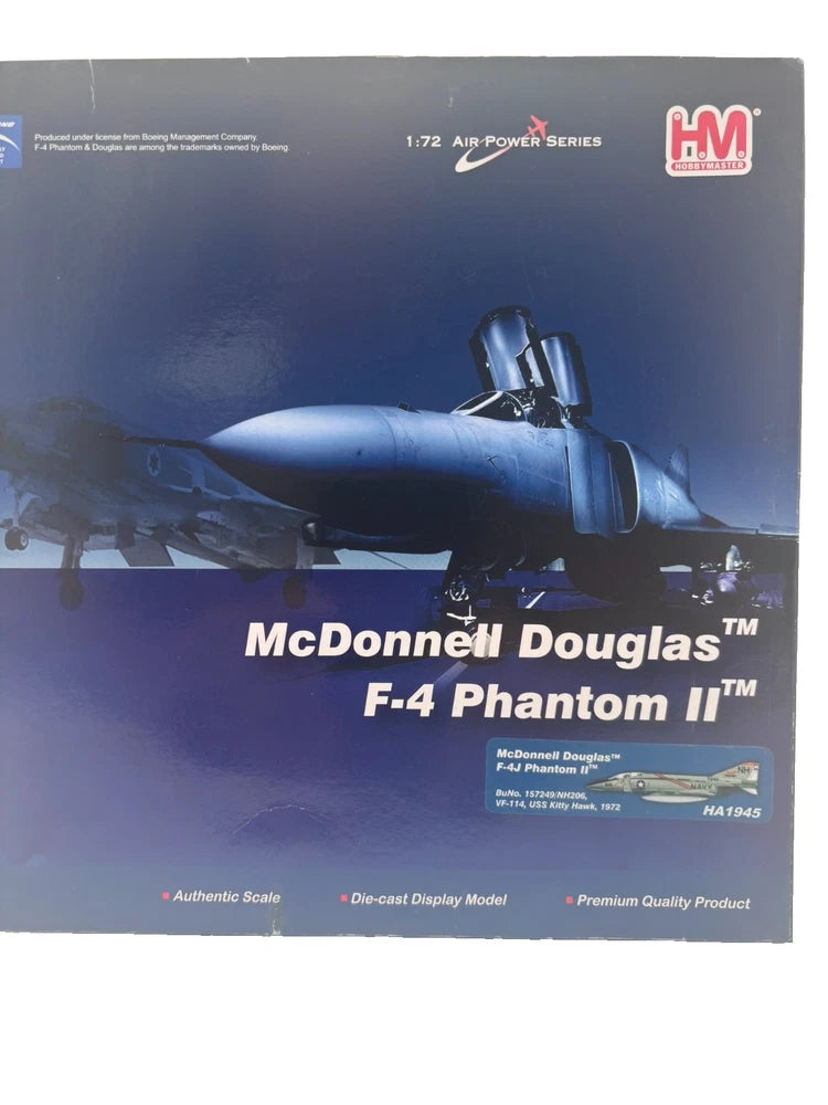 HobbyMaster 1/72 F-4J Phantom II model kit box, McDonnell Douglas F-4 branding