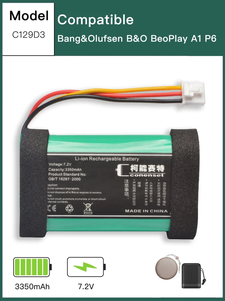 3350mah Battery for Bang Olufsen BeoPlay A1 P6 Bluetooth Speaker