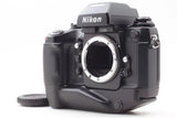 Black Nikon F4S 35mm film SLR camera body with lens mount