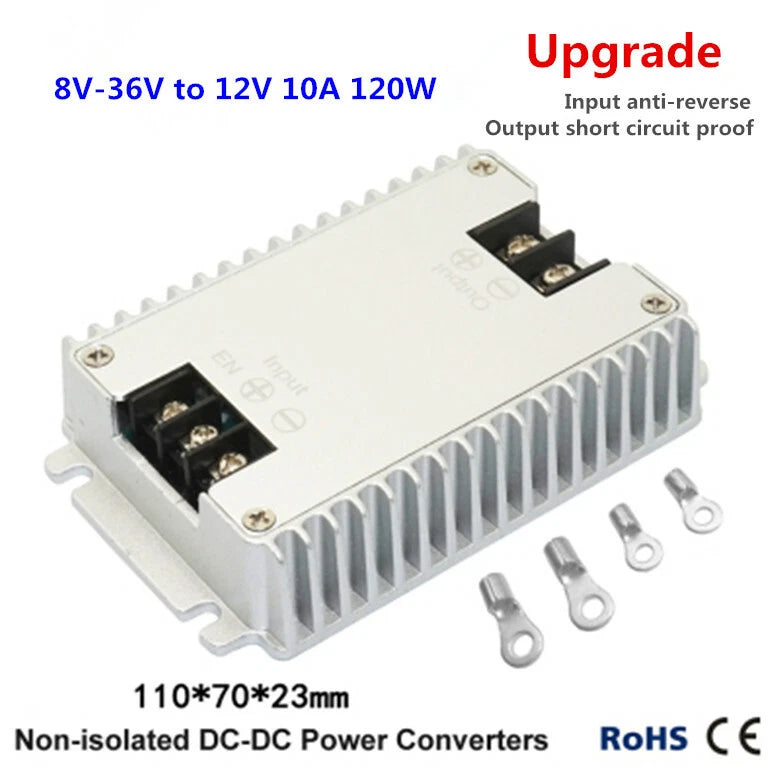 8V-36V to 12V 10A 120W Car Power supply regulator module 12V to 12V waterproof