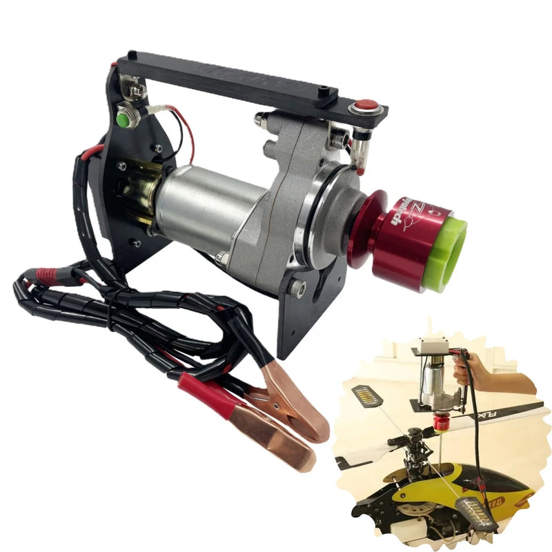 Model engine starter with wiring and clamp cables