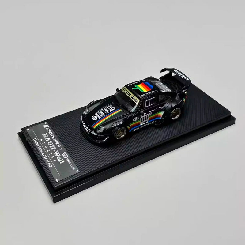 Street Warrior 1:64 Porsche RWB 993 black apple alloy car model collection