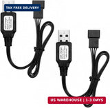 2 Pack 7.4V Battery Charger Port SM-4P RC Car Battery Charger Port for RC Car/Bo Battery