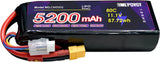 RC LiPo battery pack with soft case, red/black leads, and XT60 connector.