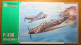 P-39D Airacobra 1/32 model kit box with artwork of two fighter aircraft