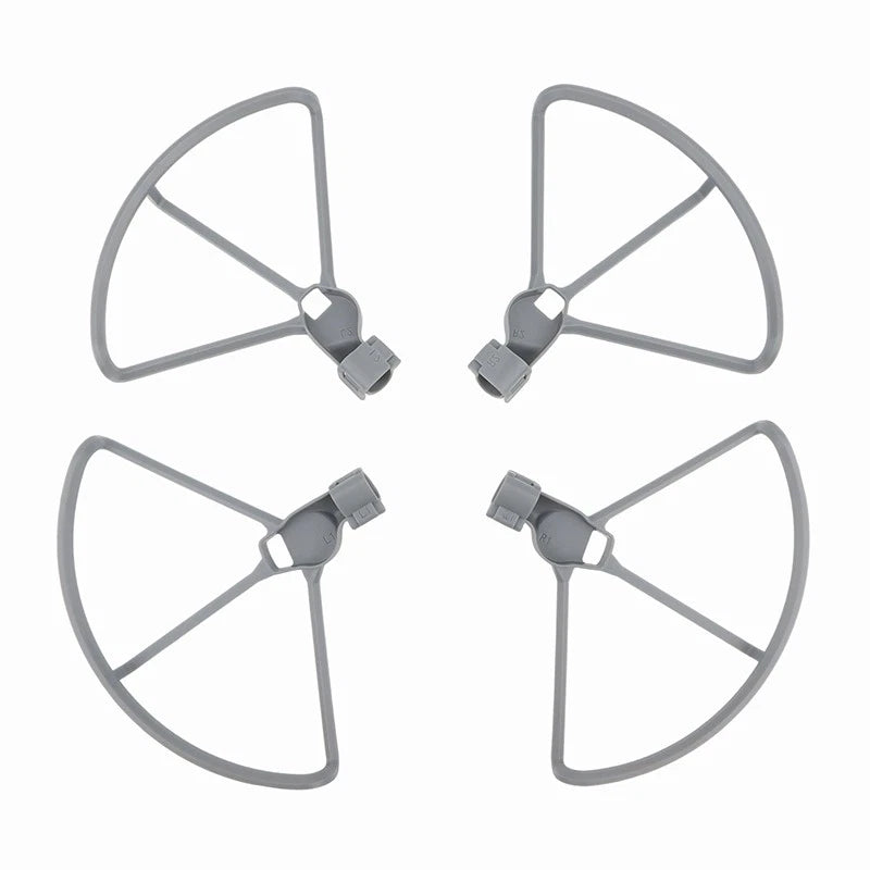 4-piece drone propeller guard set with bumper rings, gray