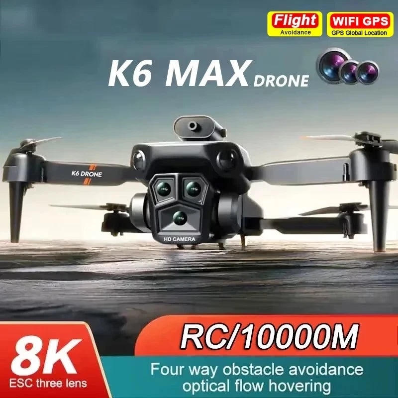 K6 MAX quadcopter drone with front HD camera and multi-sensor obstacle avoidance sensors
