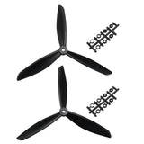 Black 3-blade RC multi-rotor propeller with center hub, two props