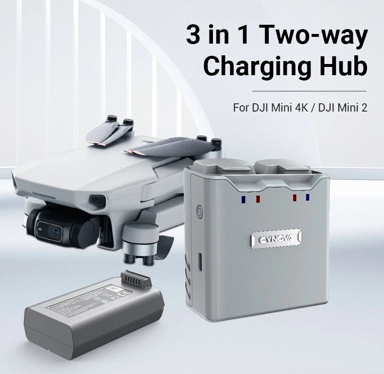Two-way drone battery charging hub with port connectors