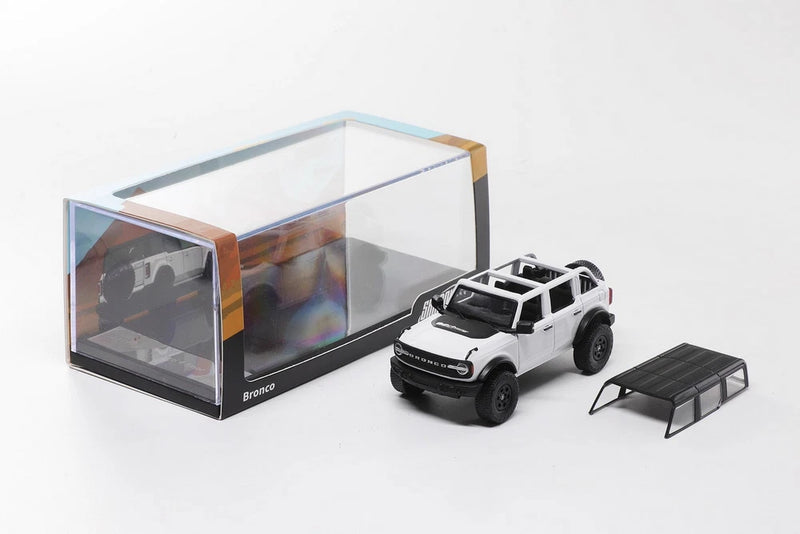 SHADOW PRO Scale 1/64 Ford Bronco White Diecast Model Toy Collection Gift