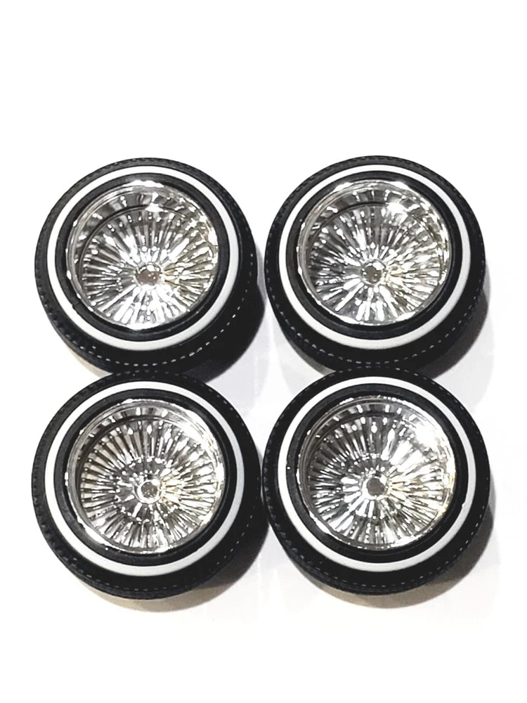 1/24 -1/25 scale lowrider Dayton  chrome deep wire rims & tires
