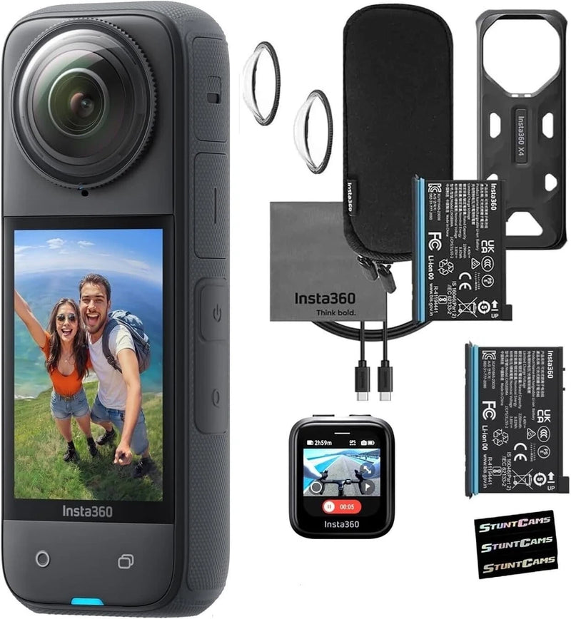 Insta360 X4 8K Waterproof 72MP 360?? Action Helmet Camera + Battery GPS Remote