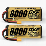 DXF 2PCS Performa Racing Graphene  Lipo 8000 11.4V 3S 130C Battery GOLDEN XT90