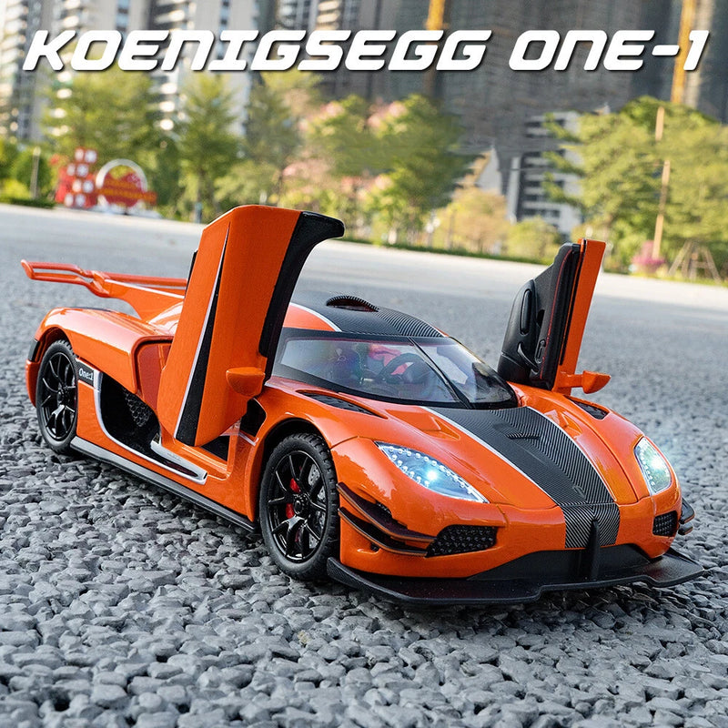 1:24 Diecast Vehicle for Koenigsegg One Super Car Model Car Toy Sound Light Gift