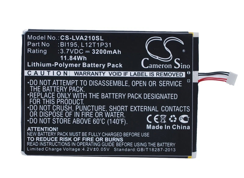 Battery for Lenovo A2,A2107,A2207,R6907 P/N: BL195,L12T1P31 3200mAh Battery