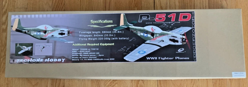 RC P-51D Mustang airplane model kit box with aircraft graphics