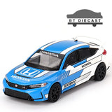 MINI GT HONDA CIVIC TYPE R 2023 PACE CAR 1/64 DIECAST BLUE / WHITE MGT00753