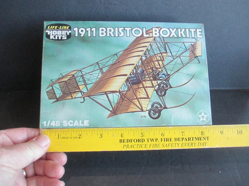 Bristol Boxkite 1911 model kit box, 1/48 scale vintage-style biplane kite kit