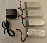 Fly Longer - (4) High Capacity DRONE BATTERIES 1800mAh for quadcopter + Charger Battery