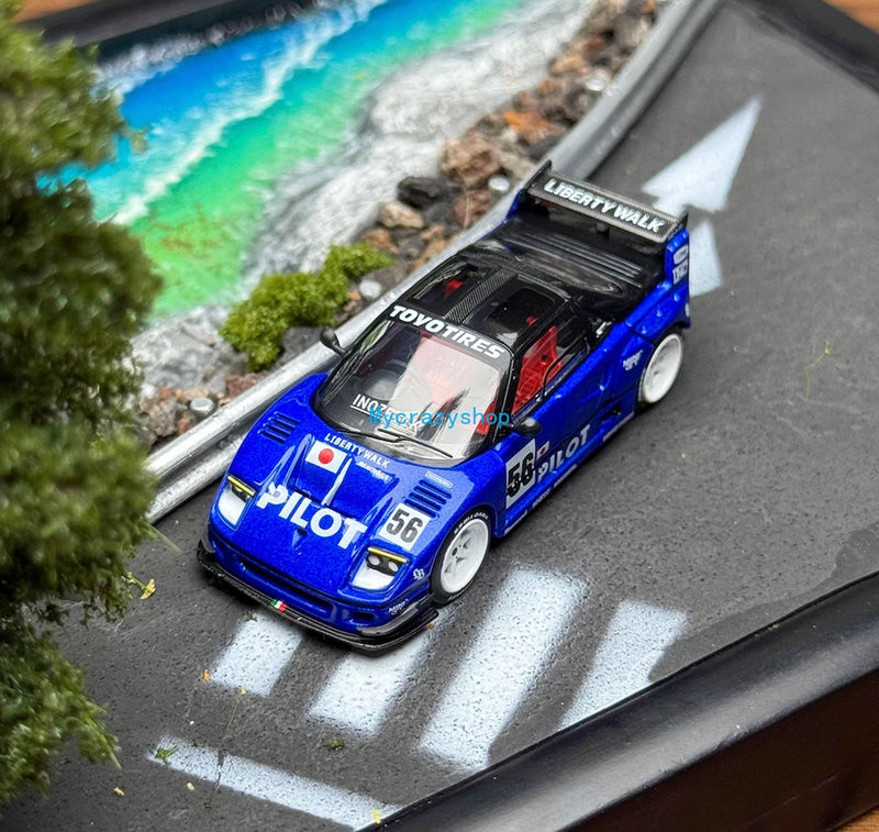 CR Minigt 1:64 Blue AZ-1 LB40 Racing Sports Model Diecast Metal Car
