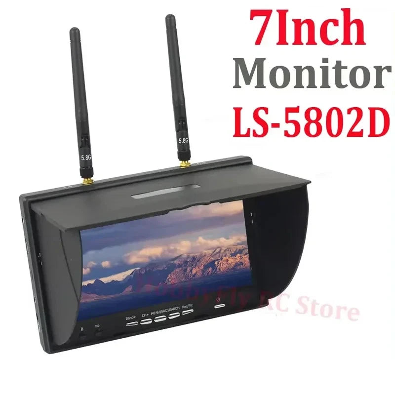 5.8G FPV DVR LS5802D 7 Inch Monitor LCD Screen 5802D Build-in Dual Receiver FPV