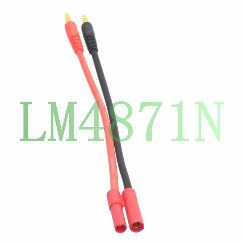 HXT-4mm male Charging Connector to 4mm Banana Plug Cable Lipo Battery 12AWG 15CM Battery