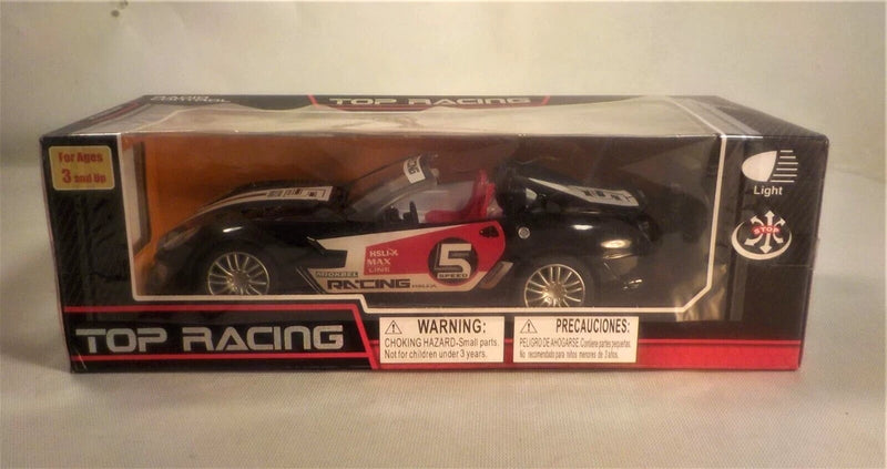 New In Box TOP RACING Black Radio Control Car Full Function Ages 3 And Up Converter
