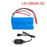 1x 1300mAh 10C 7.4V Lipo Rechargeable Battery JST Plug for RC Car Off Road Truck Battery