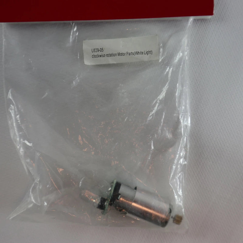 Clockwise rotation motor with white LED light, U829-05, in sealed plastic bag