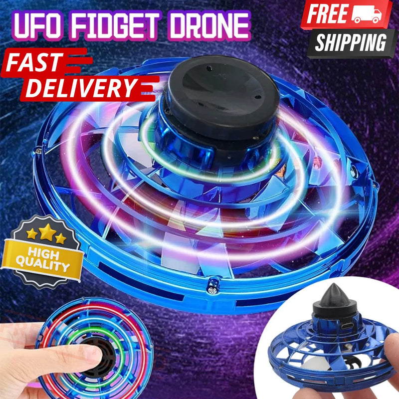 LED UFO Flying Spinner Drone Ball ?C Hand-Controlled Hover Toy for Kids & Adults
