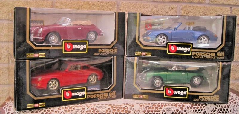Collectable Retro BBurago 1:18 diecast Porshe model cars  Diamond 118 c1976-2005