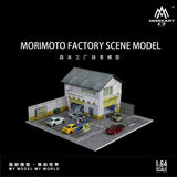 Diorama 1/64 Morimoto Factory Scene Model LED Lighting Parking Lot Scene Model