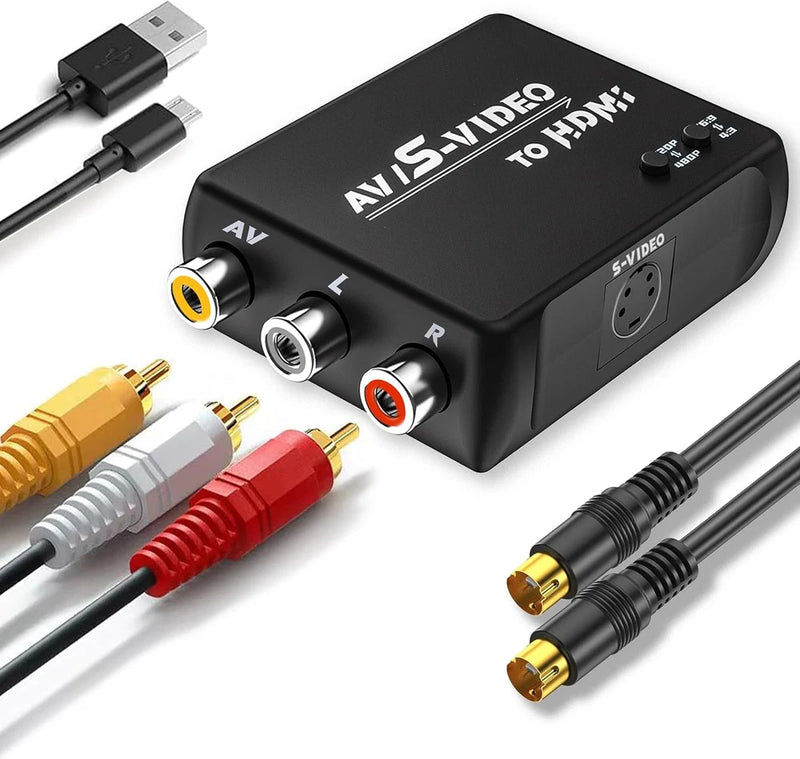 RCA to HDMI Converter, S Video to HDMI Converter. (HDMI Converter(Black) + Rc... Converter