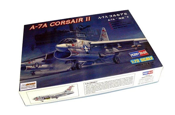 1/72 A-7A Corsair II aircraft model kit box by HOBBYBOSS, H7201