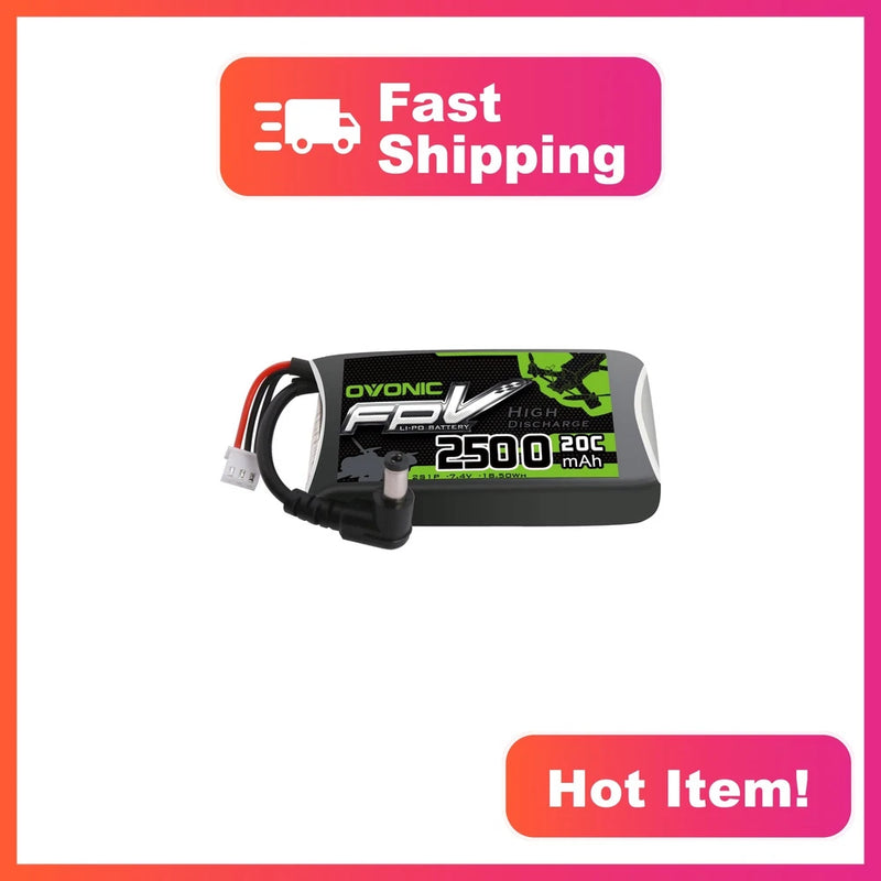 Ovonic 7.4V 2500mAh 2S Lipo Battery Fatshark Battery