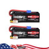 HOOVO 4S Lipo Battery 14.8V 6200mAh 120C EC5 Plug 2 Pack Battery