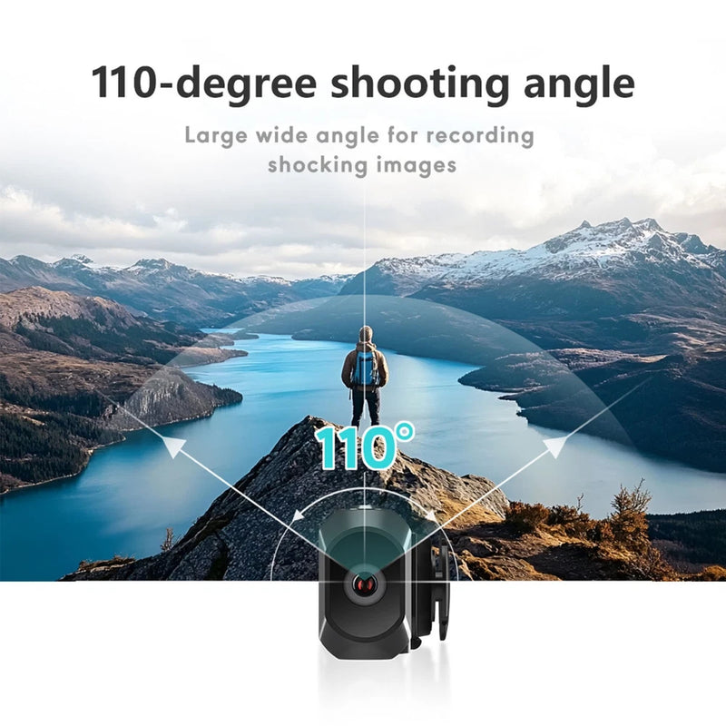 2.7K HD Head Mounted FPV Video Camera 0.96in Screen Wearable Vlog Cam 110 D GQJW