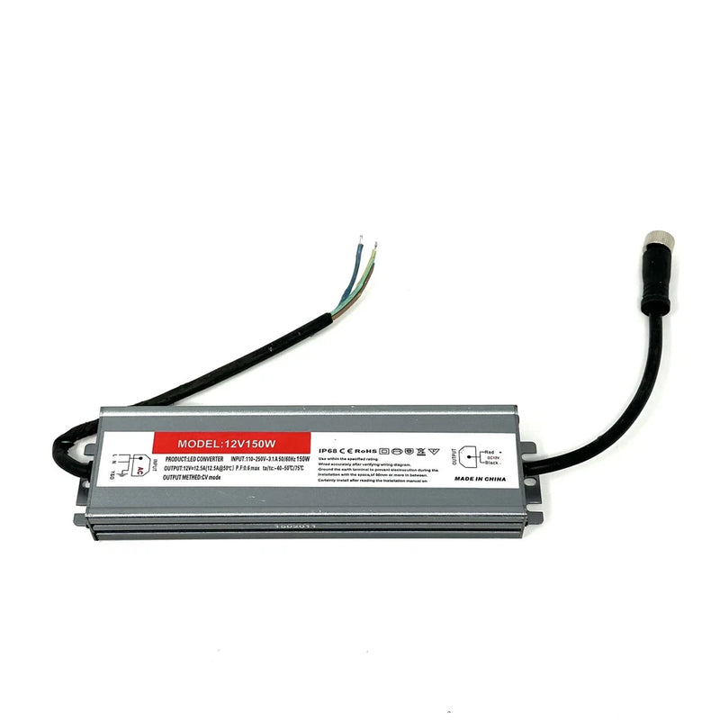 RoHS Led Converter Model 12v150w  IP68, Input: 110-250v 3.5A Output: 12V 12.5A